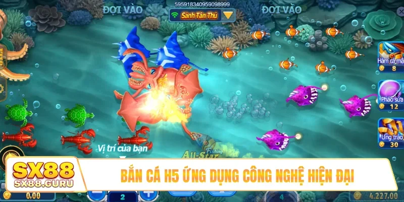 Bắn cá H5 ứng dụng công nghệ hiện đại