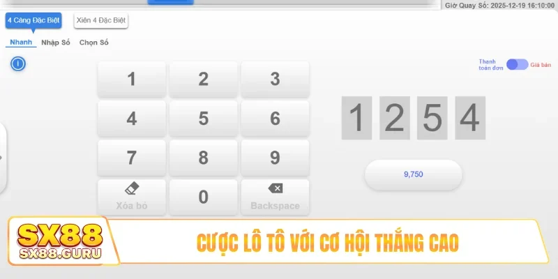 Cược lô tô với cơ hội thắng cao