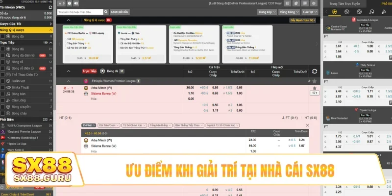 Ưu điểm khi giải trí tại nhà cái SX88